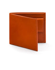 Leather wallet with coin purse, orange, front