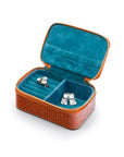 Zip around jewellery case, orange croc, inside