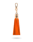 Decorative leather tassel, orange 2