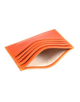 Orange Flat Leather 8 Credit Card Wallet