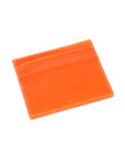 Orange Flat Leather 8 Credit Card Wallet