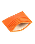 Orange Full Grain Flat Leather 8 Credit Card Wallet