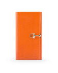 Orange Ladies Tall Leather Purse With Brass Clasp 8 CC