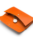 Orange Ladies Tall Leather Purse With Brass Clasp 8 CC