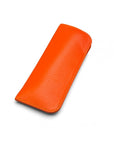 Large leather glasses case, orange, front