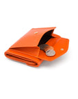 Large leather purse with 15 CC, orange, back