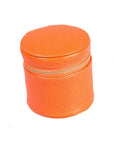 Orange Leather Cylindrical Jewellery Case