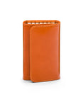 Key wallet with detachable key fob, orange, front