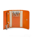 Key wallet with detachable key fob, orange, inside