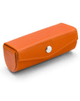 Leather lipstick case. orange, top