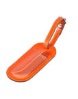 Leather luggage tag, orange