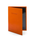 Luxury leather passport cover, orange, front