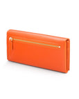 Leather Mayfair concertina purse, orange, back