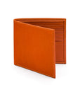 Men's leather billfold wallet, orange, front