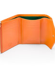 RFID blocking leather envelope purse, orange, inside