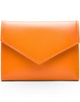 RFID blocking leather envelope purse, orange, front