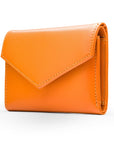 RFID blocking leather envelope purse, orange, side