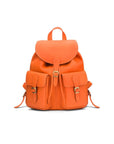 Small leather backpack, orange, front