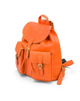 Small leather backpack, orange, side