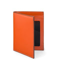 Orange Bi-Fold Soft Leather Credit Card Case with RFID Protection