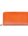 Tall leather zip around accordion purse, orange