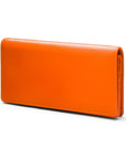 Tall leather Trinity purse, orange, front