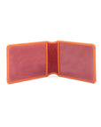 Leather Oyster card holder, orange, open