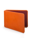 Leather Oyster card holder, orange, front