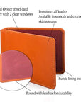 Leather Oyster card holder, orange, features