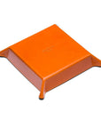 Leather valet tray, orange with red, base
