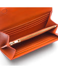 Orange Woven Leather Concertina Tall Purse