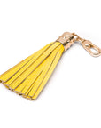 Decorative leather tassel, pale yellow