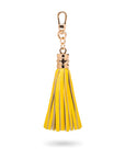 Decorative leather tassel, pale yellow 2