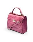 Genuine Ostrich Leather Morgan Bag - Purple
