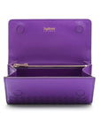 Purple Woven Leather Concertina Tall Purse