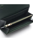 Racing Green Woven Leather Concertina Tall Purse
