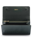 Racing Green Woven Leather Concertina Tall Purse