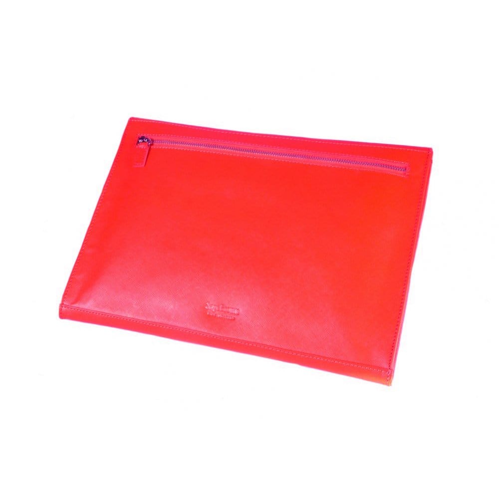 Red Saffiano Leather Envelope Folder