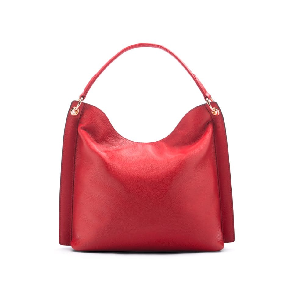 Carol Ann slouchy leather shoulder bag, red, back
