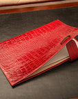 A4 leather document folder, red croc, lifestyle