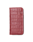 Red Croc With Black Leather iPhone 12 Mini Wallet Case