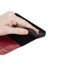 Red Croc With Black Leather iPhone 12 Mini Wallet Case