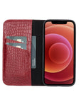 Red Croc With Black Leather iPhone 12 Pro Max Wallet Case