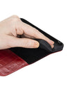 Red Croc With Black Leather iPhone 12 Pro Max Wallet Case