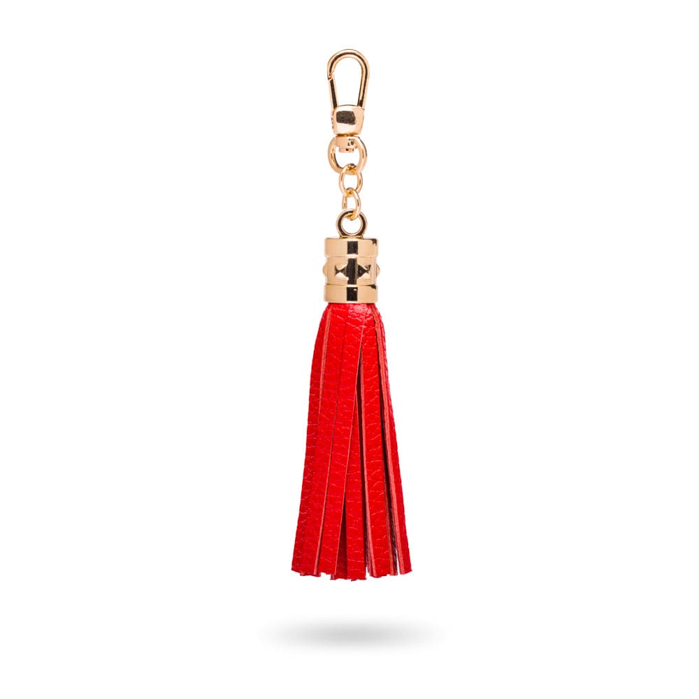 Decorative leather tassel, red 2