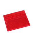 Red Flat Leather 8 Credit Card Wallet