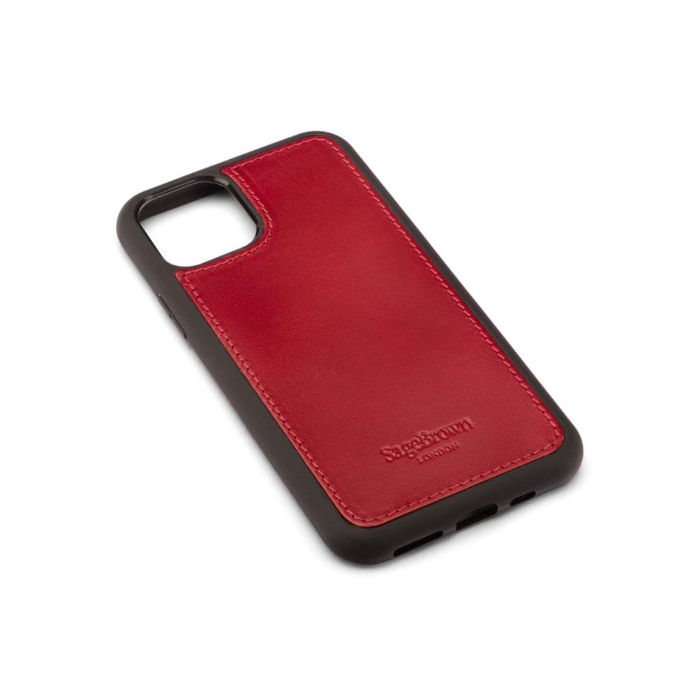 Leather iPhone 11 Pro Max Cover, Red iPhone Cases SageBrown