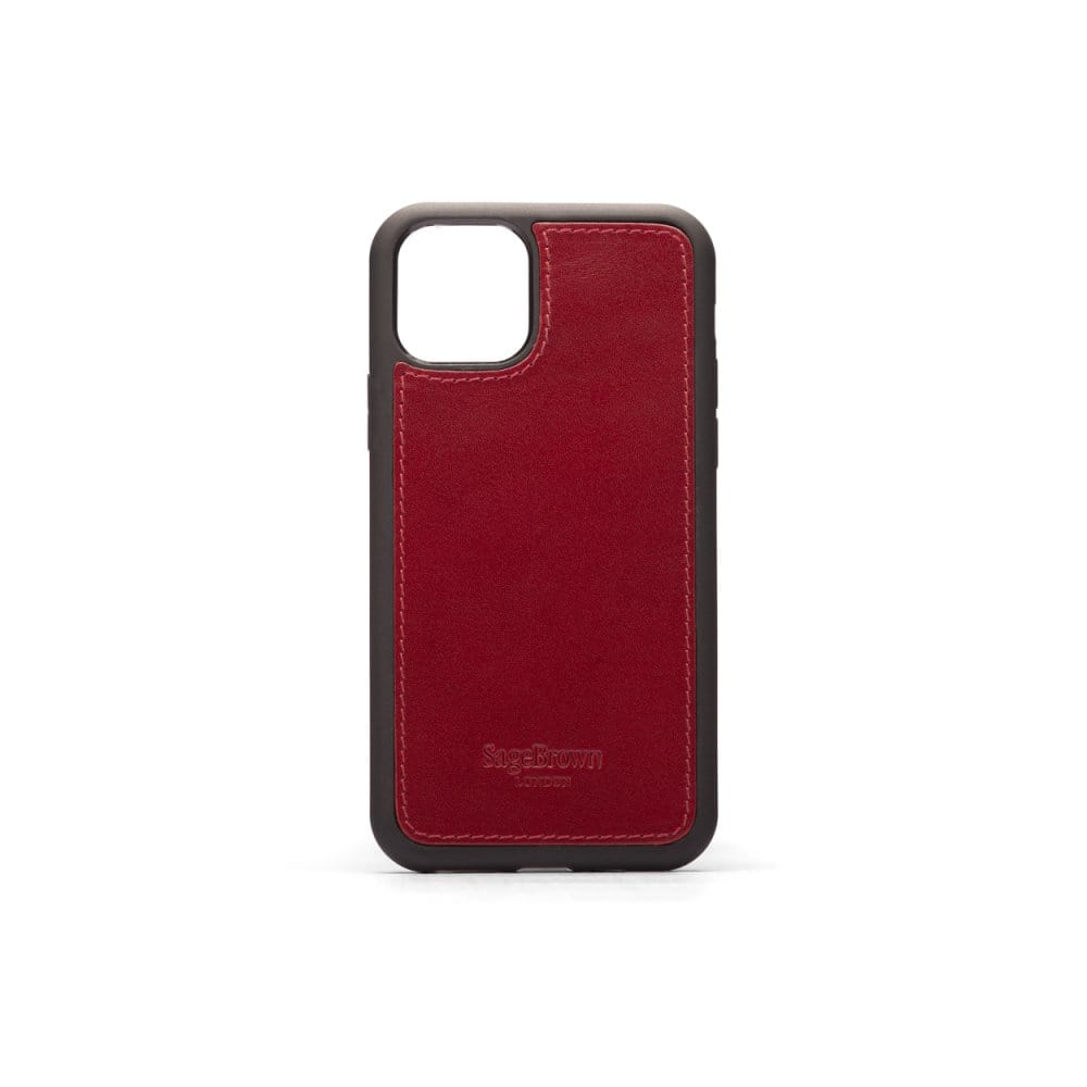 Leather iPhone 11 Pro Cover, Red iPhone Cases SageBrown