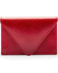 Leather business card envelope, red, front