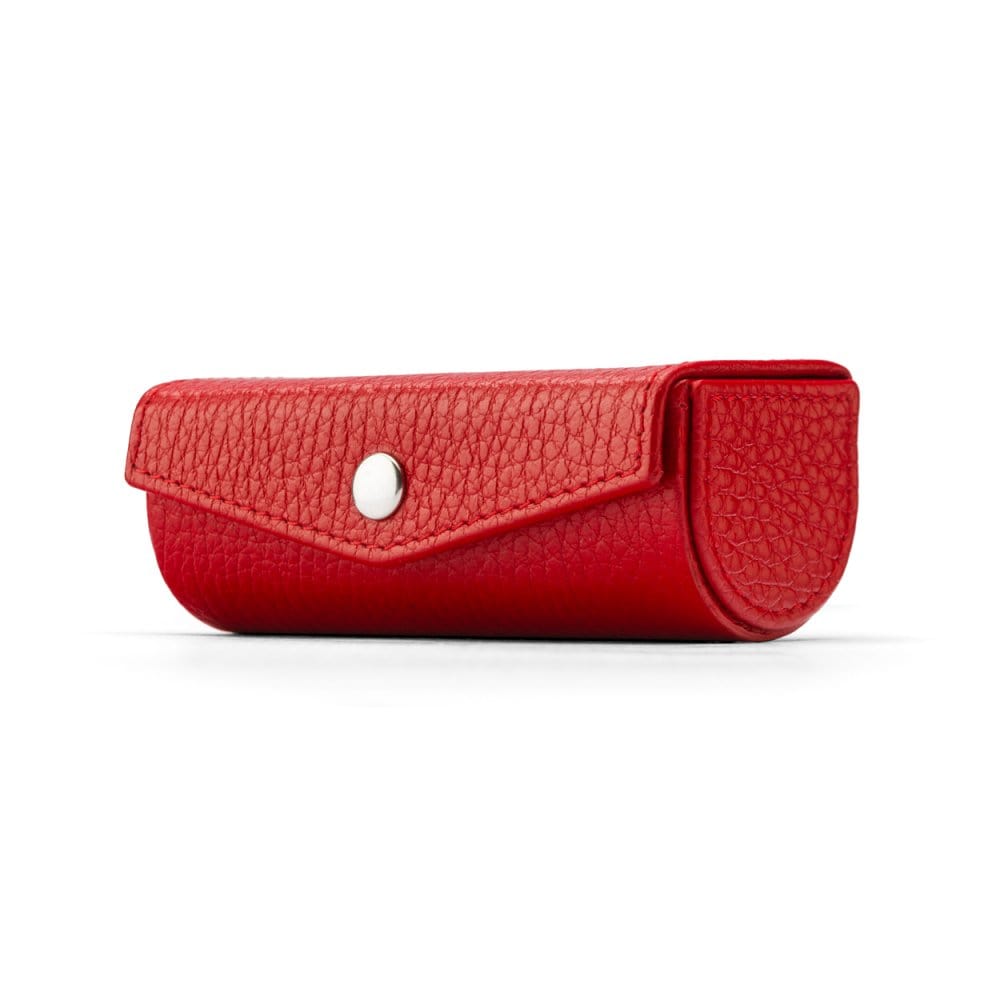 Leather lipstick case, red, front